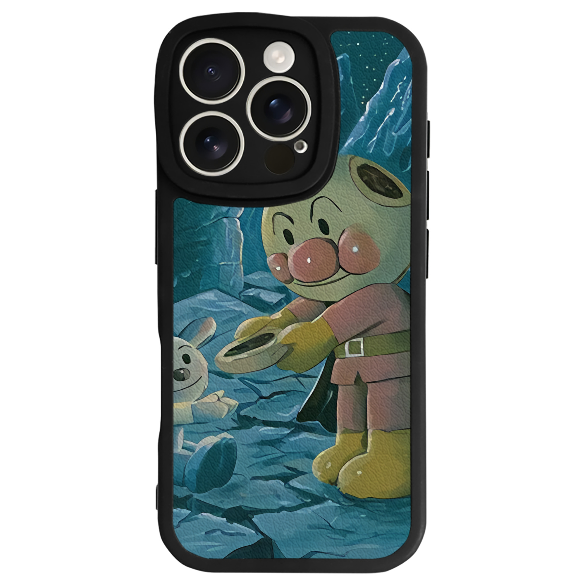 （画像用） アンパンマン Anpanman 【iPhone 16シリーズ対応】シリコンスマホケース（レザー調） 材質：シリコン